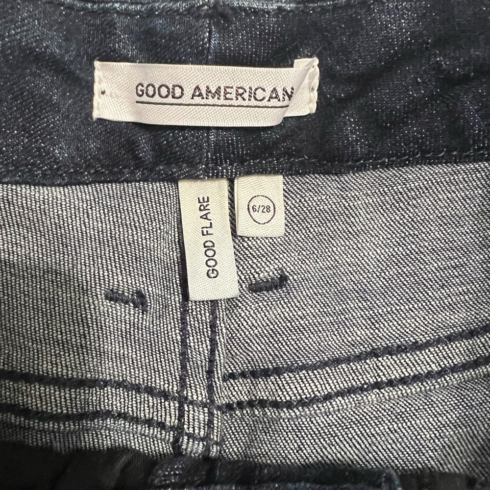 Good American Dark Indigo Flare Jeans